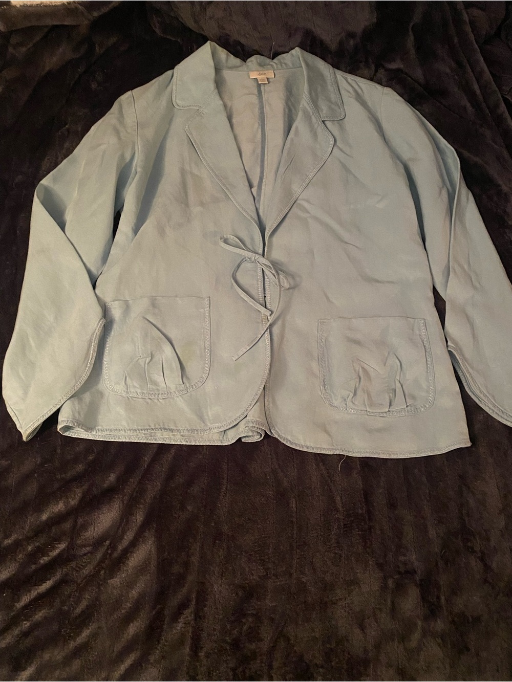 J. Jill Pale Blue Tie-Front Blazer
